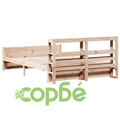 Рамка за легло с табла от масивна борова дървесина 140x190 см ➤ топ цена ➤ sorbe.bg