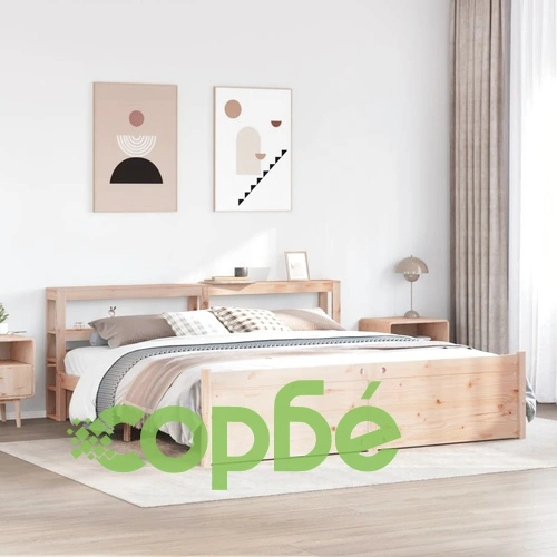 Рамка за легло с табла от борово дърво масив 180x200 см ➤ топ цена ➤ sorbe.bg