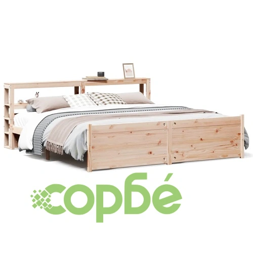 Рамка за легло с табла от борово дърво масив 180x200 см ➤ топ цена ➤ sorbe.bg