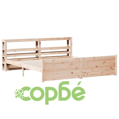 Рамка за легло с табла от борово дърво масив 180x200 см ➤ топ цена ➤ sorbe.bg