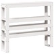 Рамка за легло с табла от масивна борова дървесина, бяла, 90x190 см