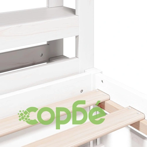 Рамка за легло от масивна бор с чекмеджета, бяла, 100x200 см ➤ топ цена ➤ sorbe.bg