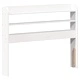 Рамка за единично легло с табла и рафтове, бяло, 75x190 см, масивна борова дървесина