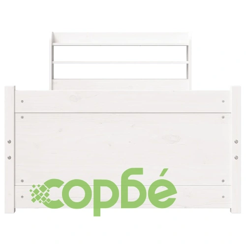 Рамка за легло от масивна борова дървесина с табла, бяла, 75x190 см ➤ топ цена ➤ sorbe.bg