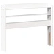 Рамка за легло от масивна борова дървесина с табла, бяла, 75x190 см