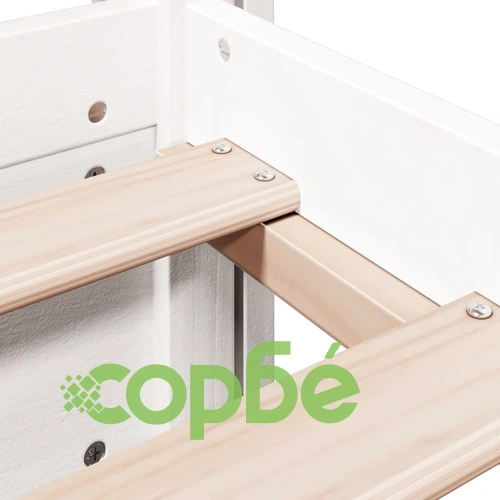 Рамка за легло от масивна борова дървесина с табла, бяла, 75x190 см ➤ топ цена ➤ sorbe.bg