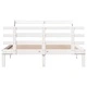 Рамка за легло от масивна борова дървесина с табла, бяла, 140x190 см