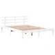 Дървена рамка за легло с табла и рафтове, бяла, 120x200 см, масивна борова дървесина