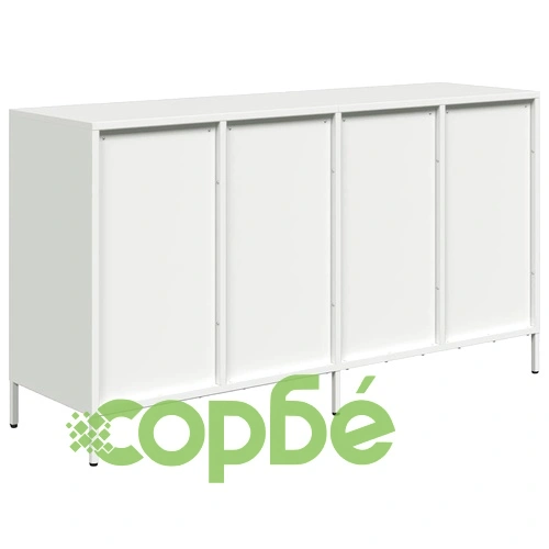Бюфет от студеновалцувана стомана, бял, 135x39x73,5 см, с 8 чекмеджета ➤ топ цена ➤ sorbe.bg