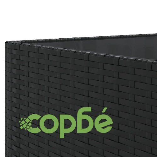 Градински комплект диван от черен полиратан с възглавници - 10 части ➤ топ цена ➤ sorbe.bg