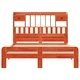 Легло от бор масив с етажерка за книги, 160x200 см, восъчнокафяво, без матрак