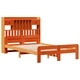 Легло от масив бор с етажерка за книги, 120x200 см, восъчнокафяво