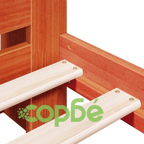 Легло от масивна борова дървесина с етажерка за книги, 90x200 см, без матрак ➤ топ цена ➤ sorbe.bg