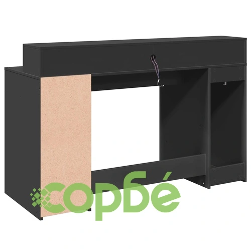 Гейминг бюро с RGB LED осветление, черно, 140x55x91 см, инженерно дърво ➤ топ цена ➤ sorbe.bg