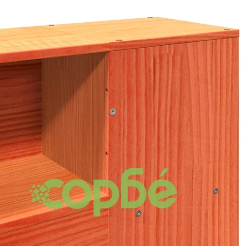 Рамка за легло от масивен бор с табла, восъчнокафяв, 140x200 см ➤ топ цена ➤ sorbe.bg