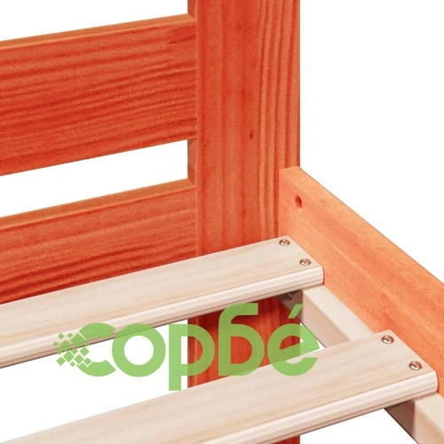 Рамка за легло от масивен бор с табла, восъчнокафяв, 140x200 см ➤ топ цена ➤ sorbe.bg