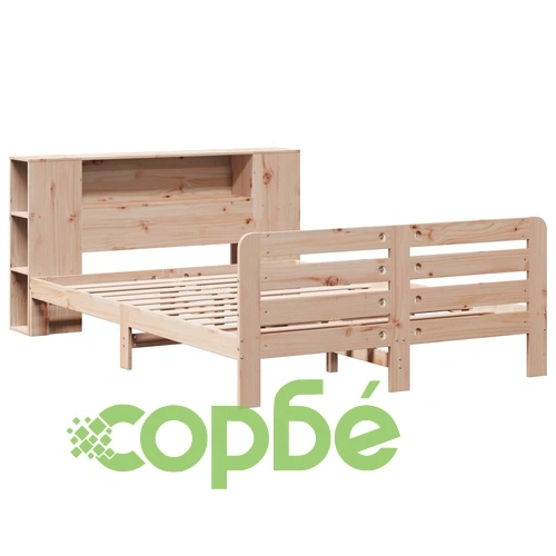 Рамка за легло от масивна чамова дървесина, 160x200 см, с табла и отделения ➤ топ цена ➤ sorbe.bg