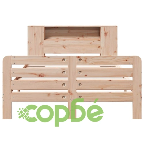 Рамка за легло от масивна чамова дървесина, 160x200 см, с табла и отделения ➤ топ цена ➤ sorbe.bg