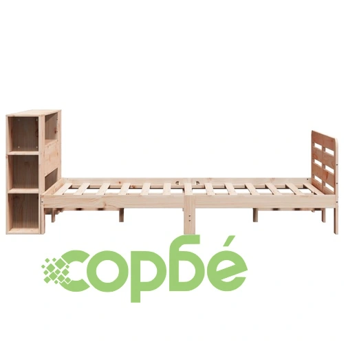 Рамка за легло от масивна чамова дървесина, 160x200 см, с табла и отделения ➤ топ цена ➤ sorbe.bg