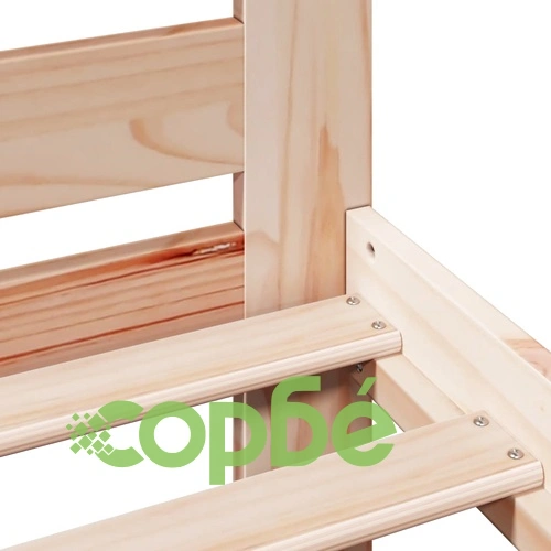 Рамка за легло от масивна чамова дървесина 200x200 см с табла и отделения ➤ топ цена ➤ sorbe.bg