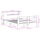 Рамка за легло от масив бор, восъчнокафява, 120x190 см, с табла и отделения за съхранение