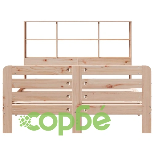 Рамка за легло от масивна борова дървесина, 120x200 см, с табла и отделения за съхранение ➤ топ цена ➤ sorbe.bg