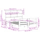 Рамка за легло от масивна чамова дървесина, 140x200 см, с табла и отделения за съхранение