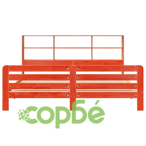 Рамка за легло от масив бор, восъчнокафява, 200x200 см, с отделения за съхранение ➤ топ цена ➤ sorbe.bg