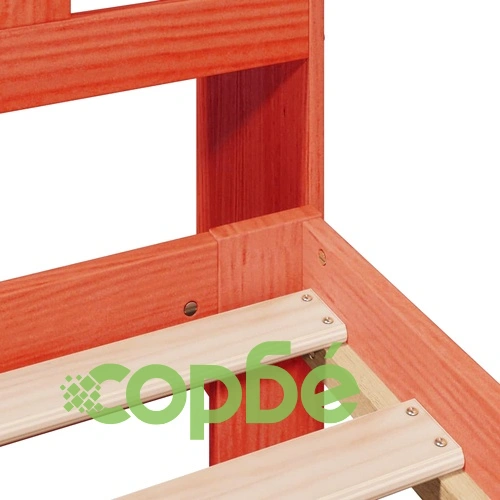 Легло от масивна борова дървесина с етажерка за книги, 160x200 см, без матрак ➤ топ цена ➤ sorbe.bg