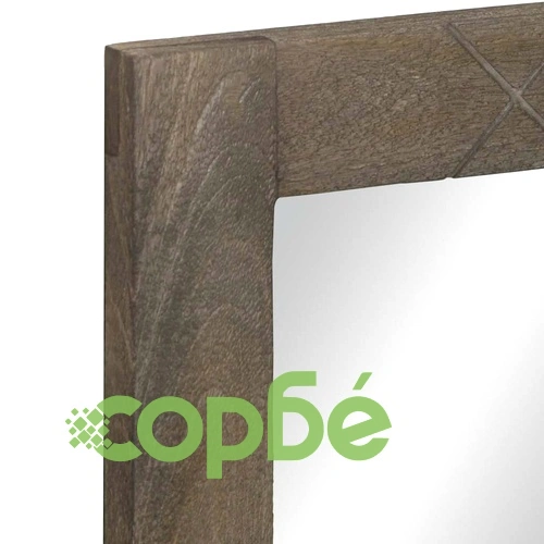 Комплект мебели за баня от 2 части - шкаф и огледало от масивно манго дърво, черен ➤ топ цена ➤ sorbe.bg