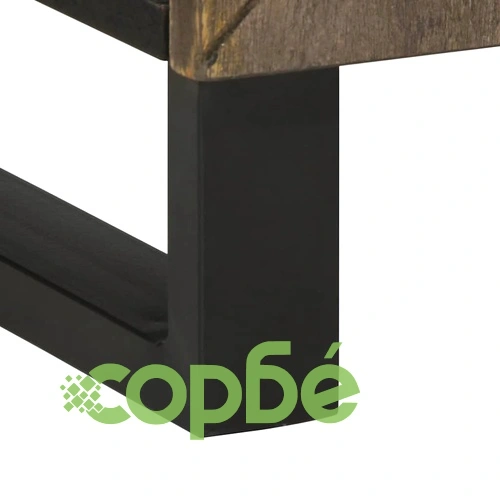 Луксозен комплект мебели за баня от 4 части - черен, от масивна мангова дървесина ➤ топ цена ➤ sorbe.bg