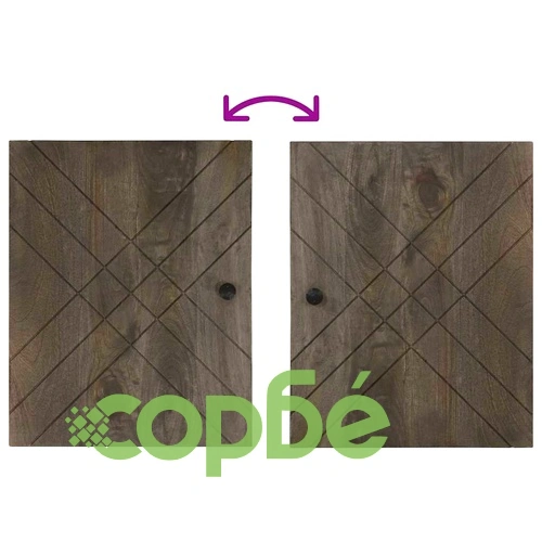 Луксозен комплект мебели за баня от 5 части - Черно масивно дърво Манго ➤ топ цена ➤ sorbe.bg