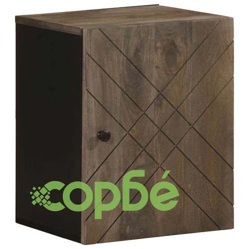 Луксозен комплект мебели за баня от 5 части - Черно масивно дърво Манго ➤ топ цена ➤ sorbe.bg