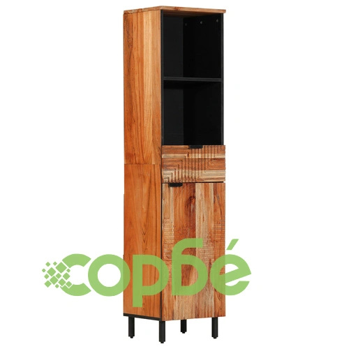 Комплект мебели за баня от 4 части от масивна акациева дървесина - кафяв ➤ топ цена ➤ sorbe.bg