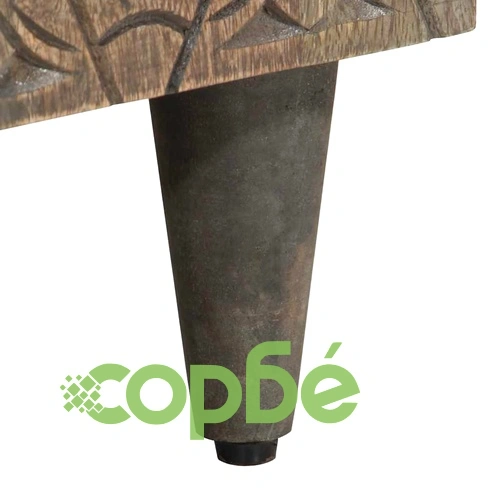 Луксозен комплект мебели за баня от 2 части от масивна мангова дървесина, черен ➤ топ цена ➤ sorbe.bg