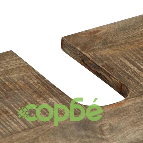 Луксозен комплект мебели за баня от 2 части от масивна мангова дървесина, черен ➤ топ цена ➤ sorbe.bg