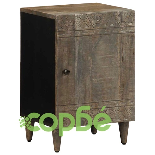 Луксозен комплект мебели за баня от 4 части, масивна мангова дървесина, черен ➤ топ цена ➤ sorbe.bg