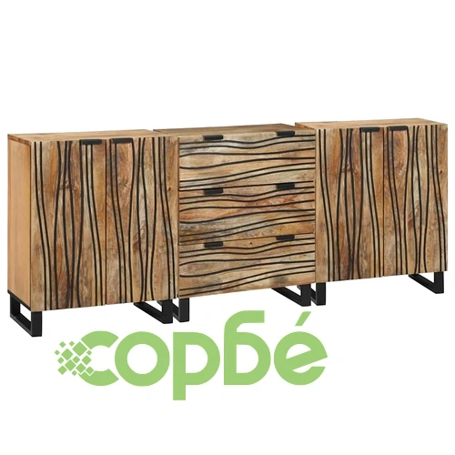 Комплект мебели за баня от мангово дърво 3 части кафяв 180x33x75 см ➤ топ цена ➤ sorbe.bg