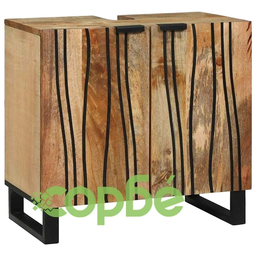 Комплект мебели за баня от мангово дърво 2 части кафяв 62x33x58 см ➤ топ цена ➤ sorbe.bg