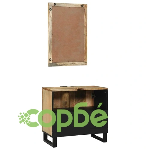 Комплект мебели за баня от мангово дърво 2 части кафяв 62x33x58 см ➤ топ цена ➤ sorbe.bg