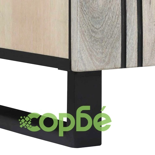 Комплект мебели за баня от мангово дърво 2 части бял 62x33x58 см ➤ топ цена ➤ sorbe.bg