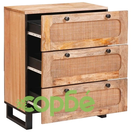 Странично шкафче 2 бр., 60 x 33 x 75 см, масивно мангово дърво ➤ топ цена ➤ sorbe.bg