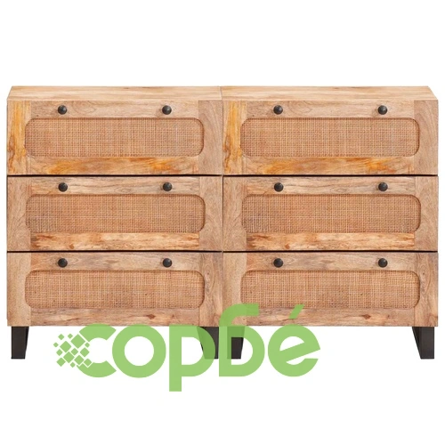 Странично шкафче 2 бр., 60 x 33 x 75 см, масивно мангово дърво ➤ топ цена ➤ sorbe.bg