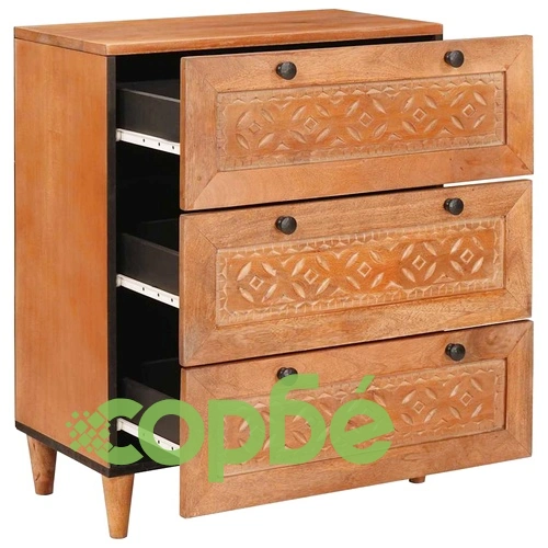 Комплект от 2 шкафа с 6 чекмеджета от масивно мангово дърво, кафяви, 60 x 33 x 75 cm ➤ топ цена ➤ sorbe.bg
