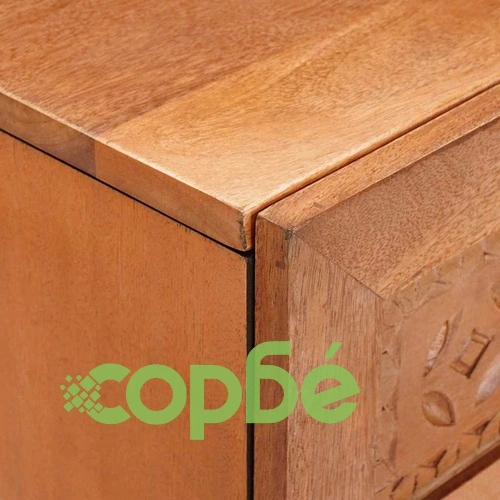 Комплект от 2 шкафа с 6 чекмеджета от масивно мангово дърво, кафяви, 60 x 33 x 75 cm ➤ топ цена ➤ sorbe.bg