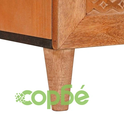 Служебен шкаф от 3 части, 60 x 33 x 75 cm, масивно мангово дърво, кафяв ➤ топ цена ➤ sorbe.bg