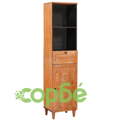 Комплект мебели за баня от масивно мангово дърво - 4 части, кафяв, 38 x 33 x 160 см ➤ топ цена ➤ sorbe.bg