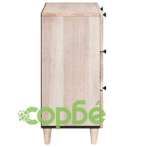 Комплект от 2 бели шкафа с чекмеджета от масивно мангово дърво 60 x 33 x 75 cm ➤ топ цена ➤ sorbe.bg