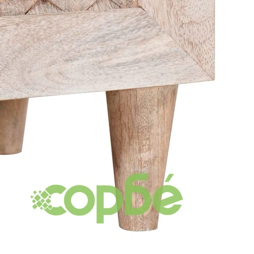 Служебен шкаф от 3 части, бял, 60 x 33 x 75 cm, масивно мангово дърво ➤ топ цена ➤ sorbe.bg