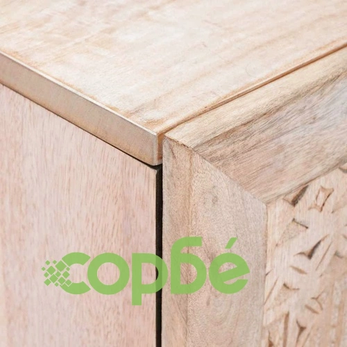 Служебен шкаф от 3 части, бял, 60 x 33 x 75 cm, масивно мангово дърво ➤ топ цена ➤ sorbe.bg